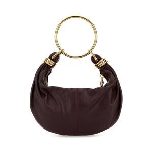Chloe Women Aubergine Leather Small Bracelet Handbag